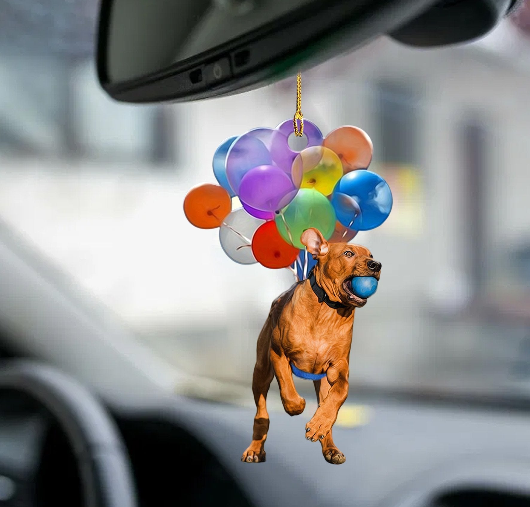 Dog Balloon Ornaments Rhodesian Ridgeback Fly With Bubbles Car Hanging Ornament Coolspod