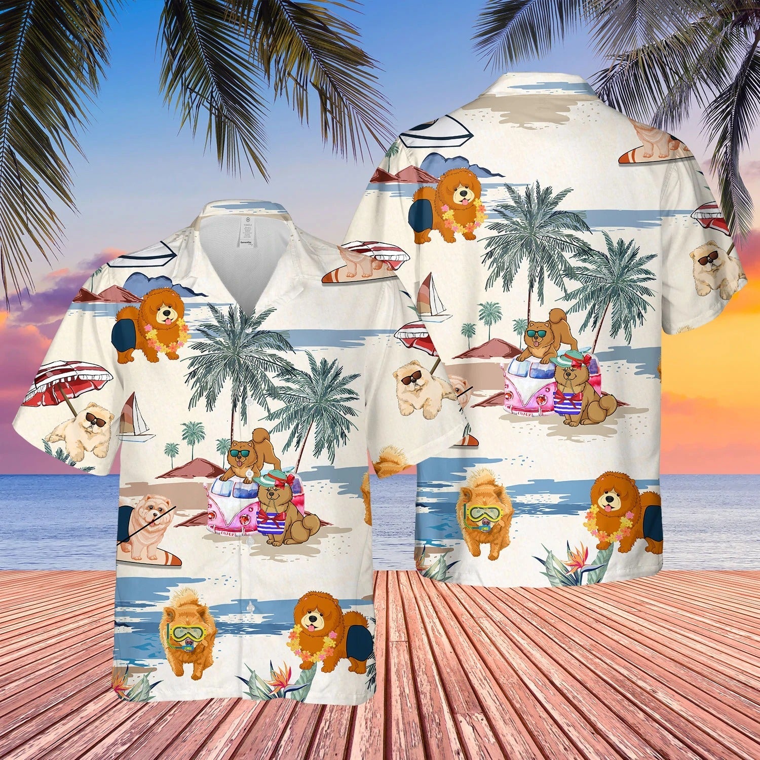 Chow Chow Summer Beach Hawaiian Shirt/ Coolspod Aloha Beach Shirt For Dog Lover