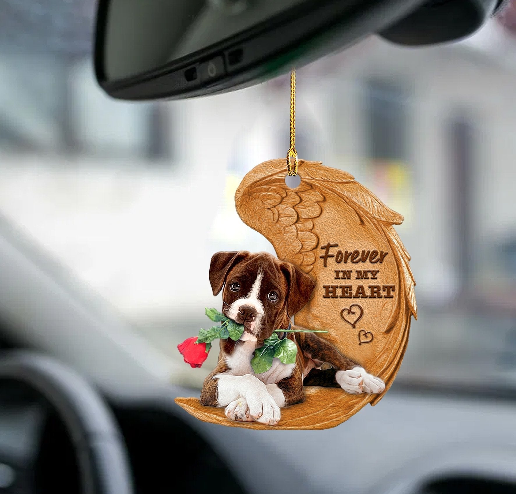 Boxer Puppy Forever In My Heart Hanging Ornament Dog Ornament Coolspod