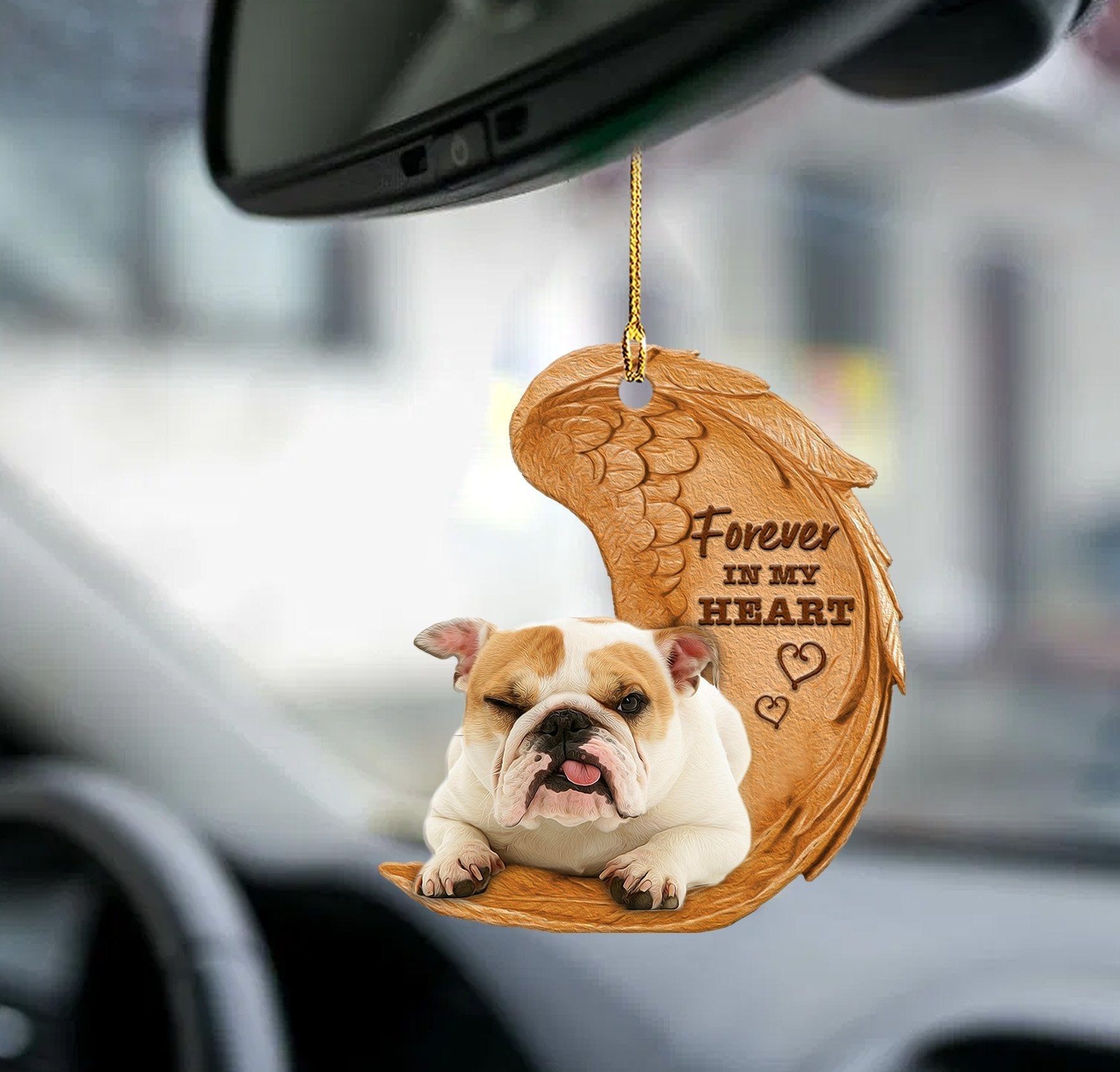 Bulldog Forever In My Heart Hanging Ornament Dog Ornament Coolspod