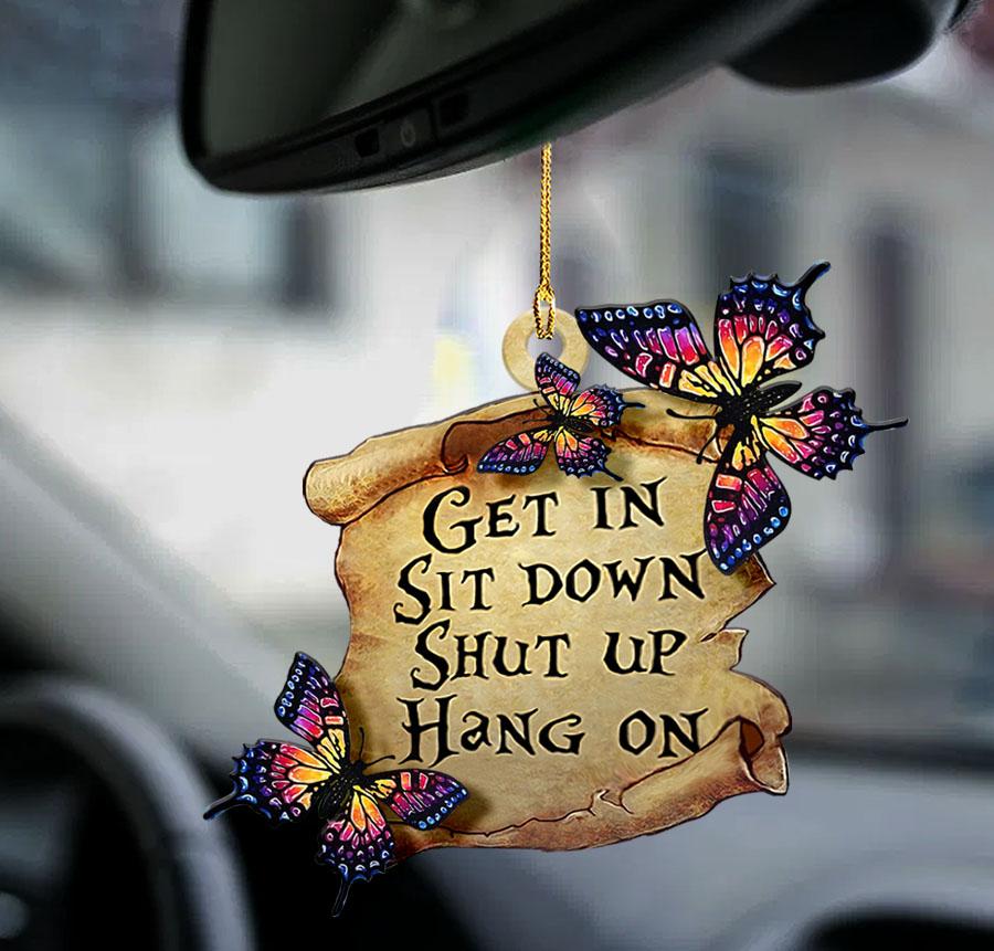 Butterfly get in butterfly lover two sided ornament car hanging ornaments