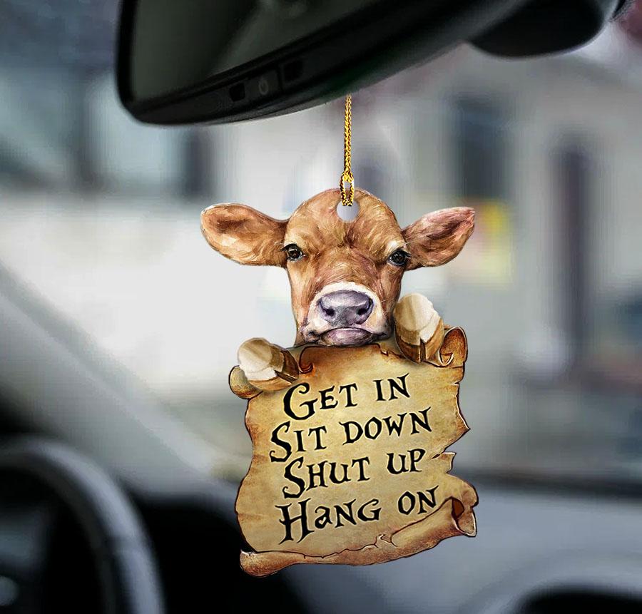 Cow get in cow lover two sided ornament/ coolspod cow ornaments for cars