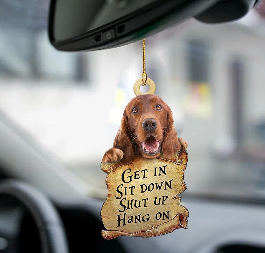 Irish Setter get in two sided ornament/ car decoration for dog lovers