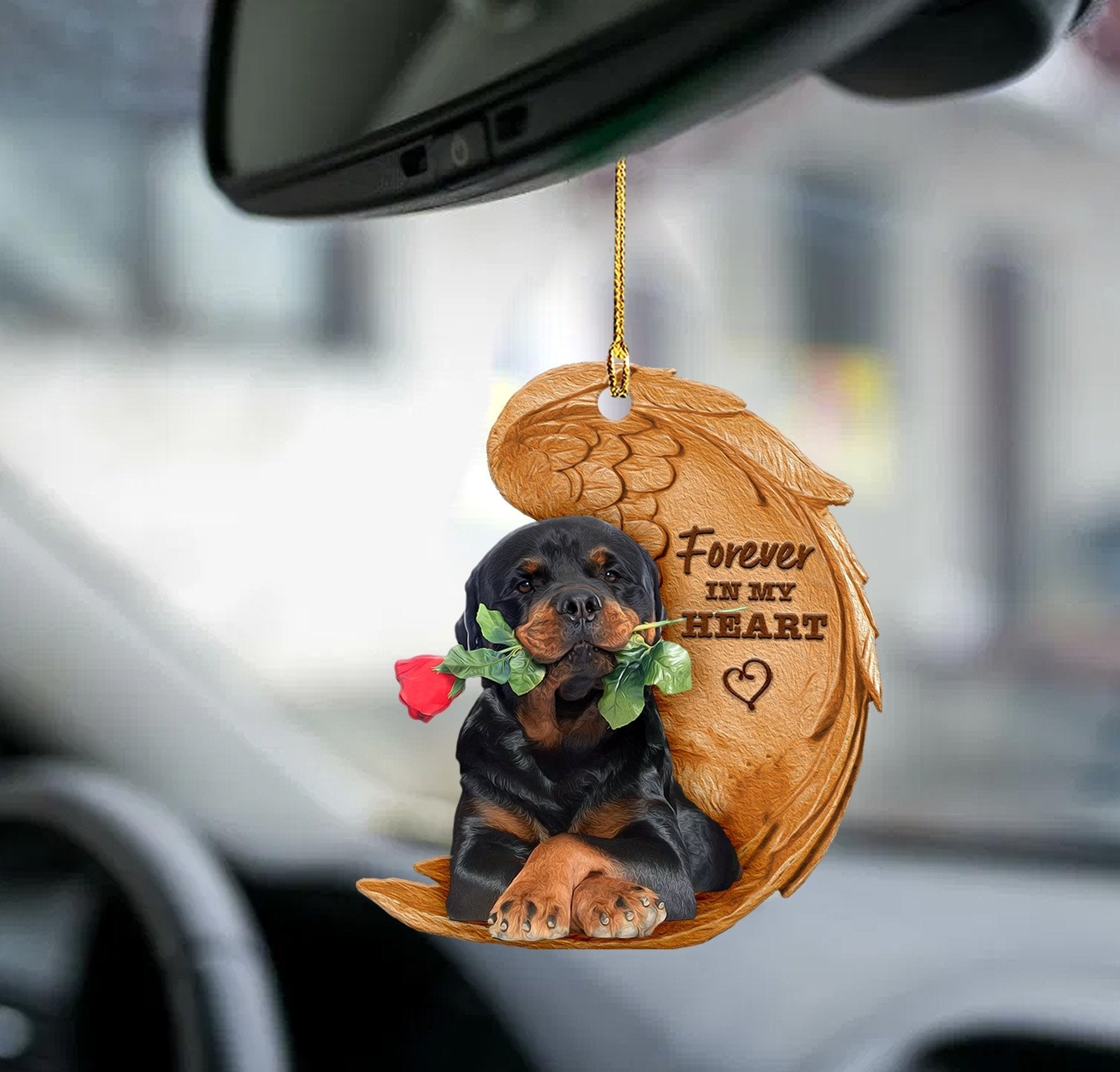 Rottweiler Forever In My Heart Rottie Hanging Ornament Dog Ornament Coolspod