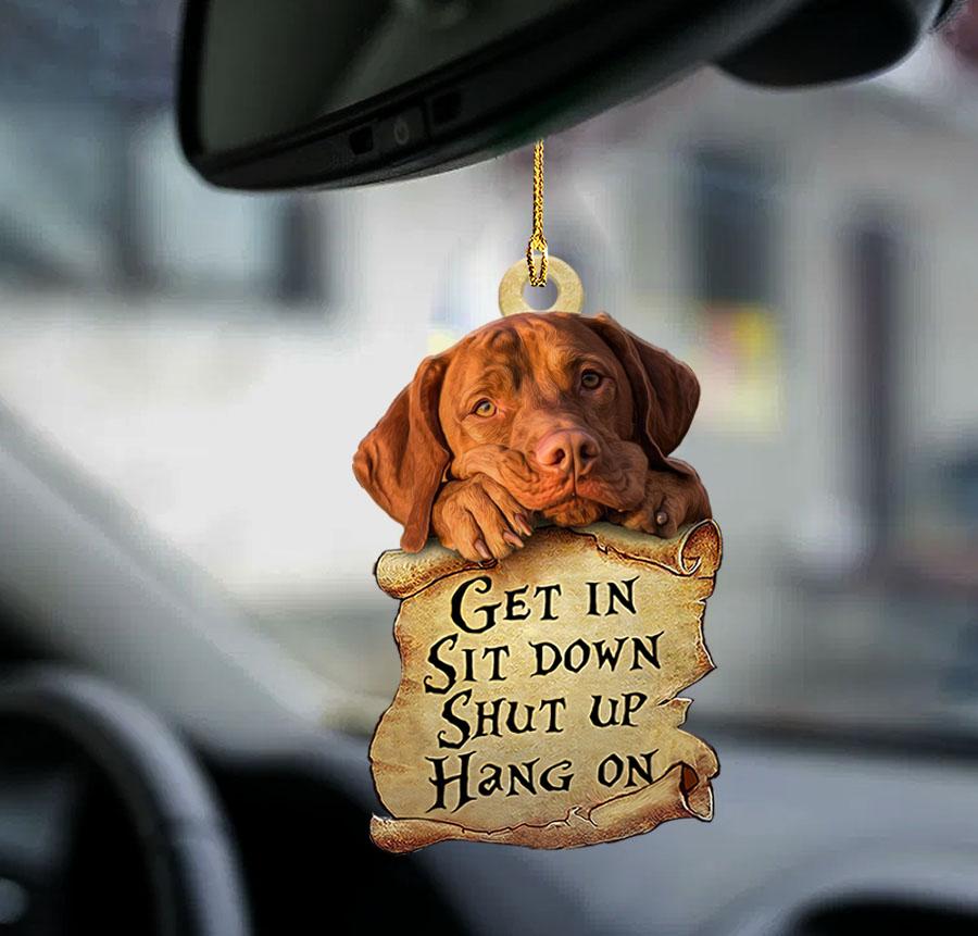 Vizsla get in dog moms two sided ornament/ cute ornaments for car hanging