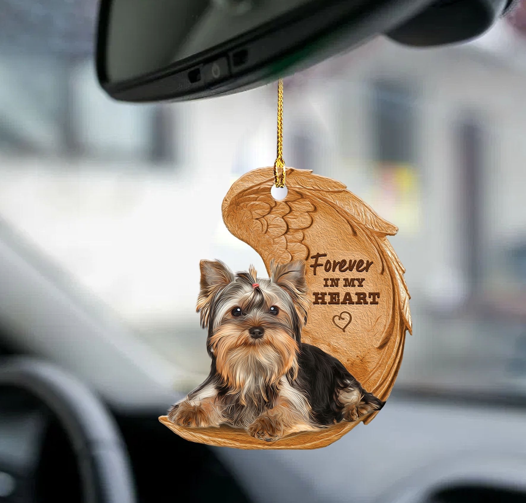 Yorkie Forever In My Heart Hanging Ornament Dog Ornament Coolspod