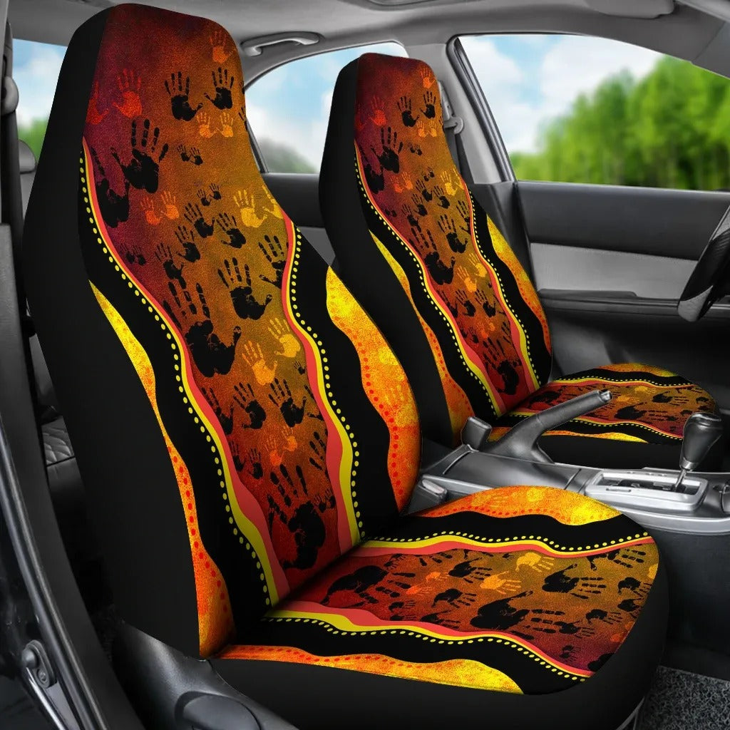 Aboriginal Golden Style 3D Print Front Car Seat Covers