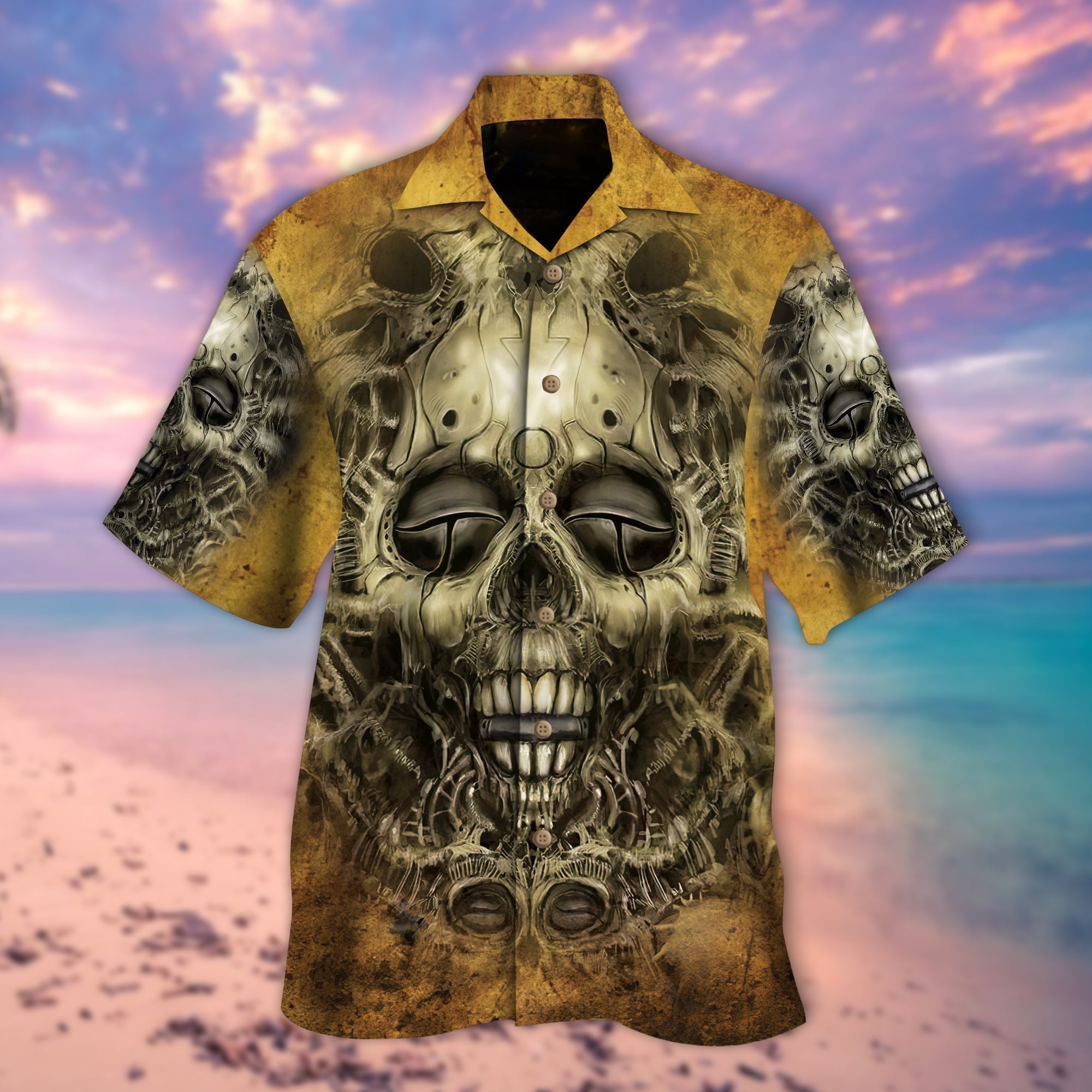 Cute Skull 3D Hawaiian Shirt Short Sleeve/ Best Gifts For Skull Lovers