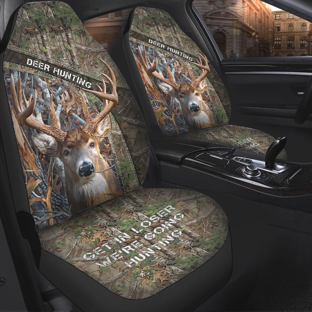 Sublimation Deer Hunting On Car Seat Cover/ Auto Front Seat Covers With Leather Pattern Print