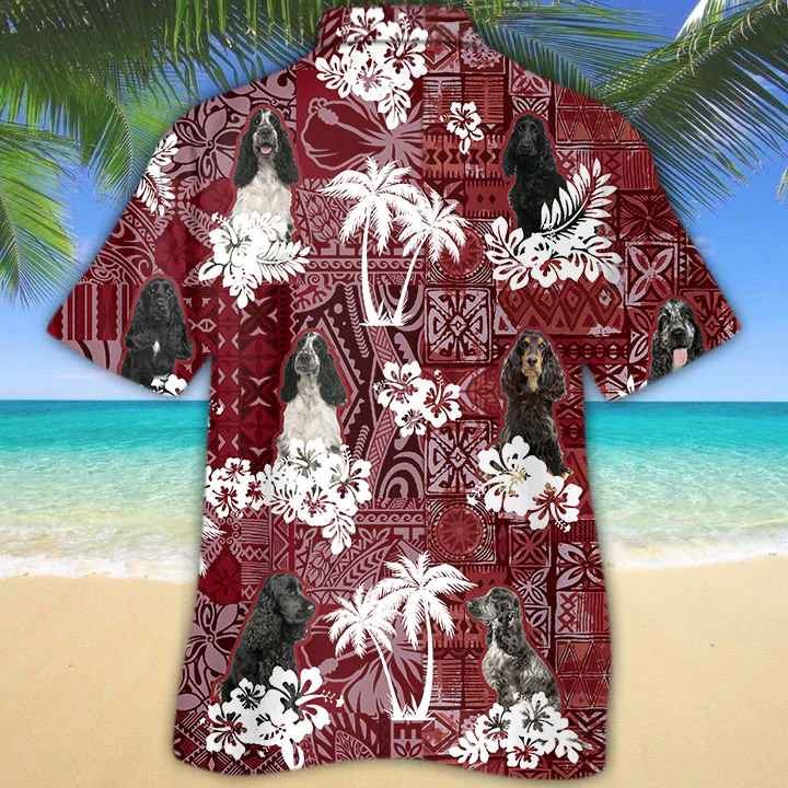 English Cocker Spaniel Red Hawaiian Shirt/ Gift for Dog Lover Shirts/ Animal Summer Shirts