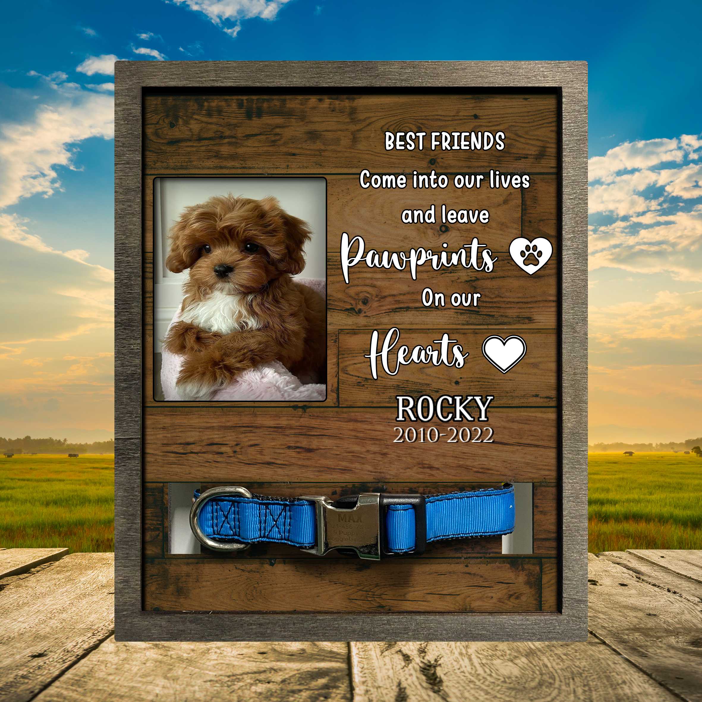 Personalized Pet Memorial Printed Frame/ Memorial Pet Loss Sign/ Natural Wood Picture Frame