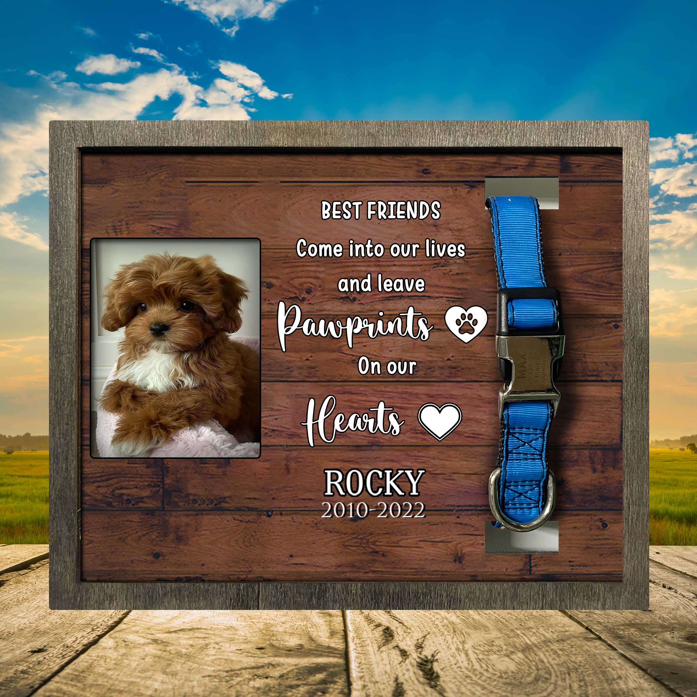 Personalized Pet Memorial Printed Frame/ Memorial Pet Loss Sign/ Natural Wood Picture Frame