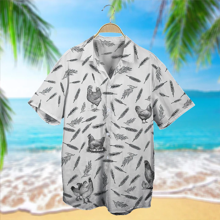 Chicken Pattern - Hawaiian Shirt/  Animal Farm Chicken Shirts For Men/ women