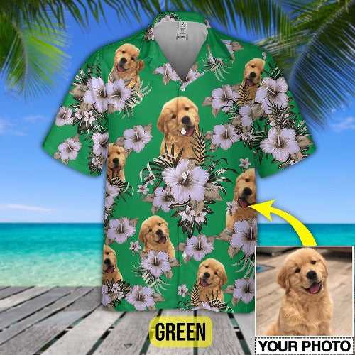 Funny Dog Custom Photo Hawaiian Shirt/ Dog Hawaiian Shirt/ Summer Shirt for Dog Lover