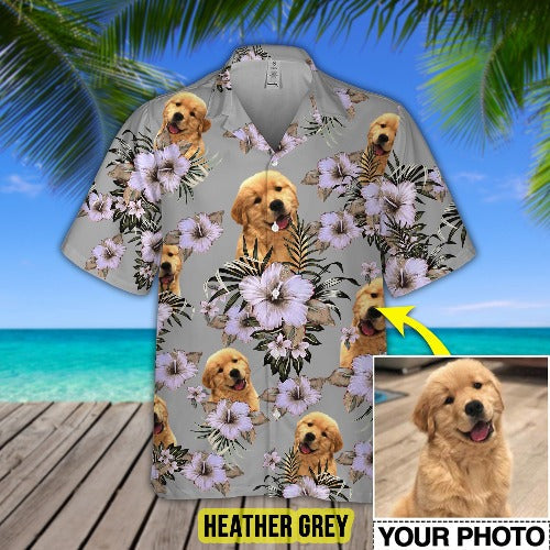Funny Dog Custom Photo Hawaiian Shirt/ Dog Hawaiian Shirt/ Summer Shirt for Dog Lover