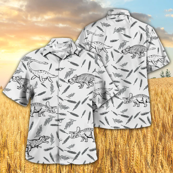 Dinosaur Pattern Hawaiian Shirt/  Dinosaurs Shirt/ Dinosaurs Hawaiian shirt for Women