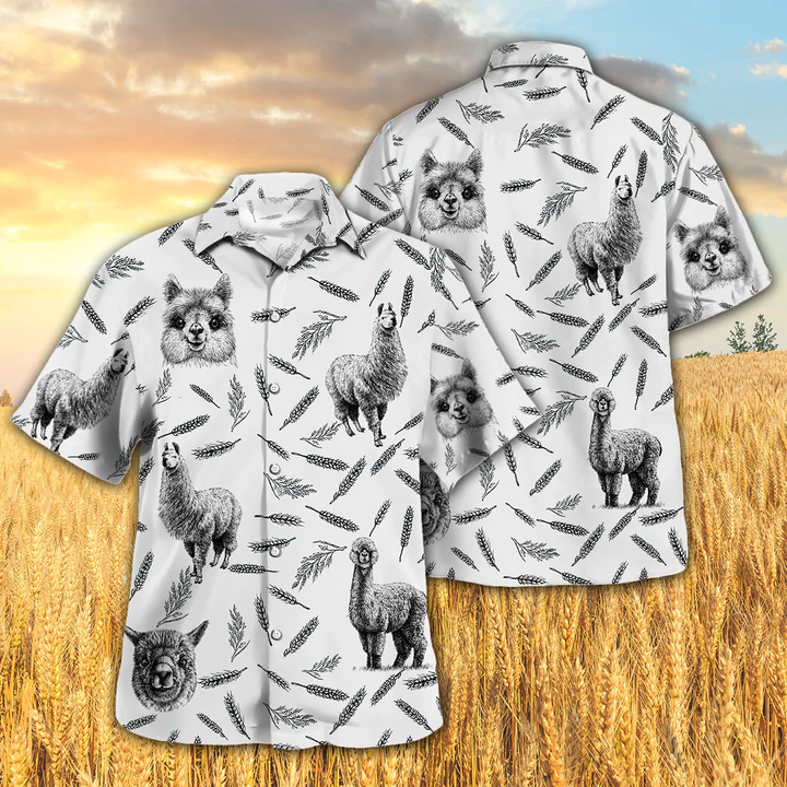 Llama Pattern Hawaiian Shirt/ Llama Summer Hawaiian Shirt