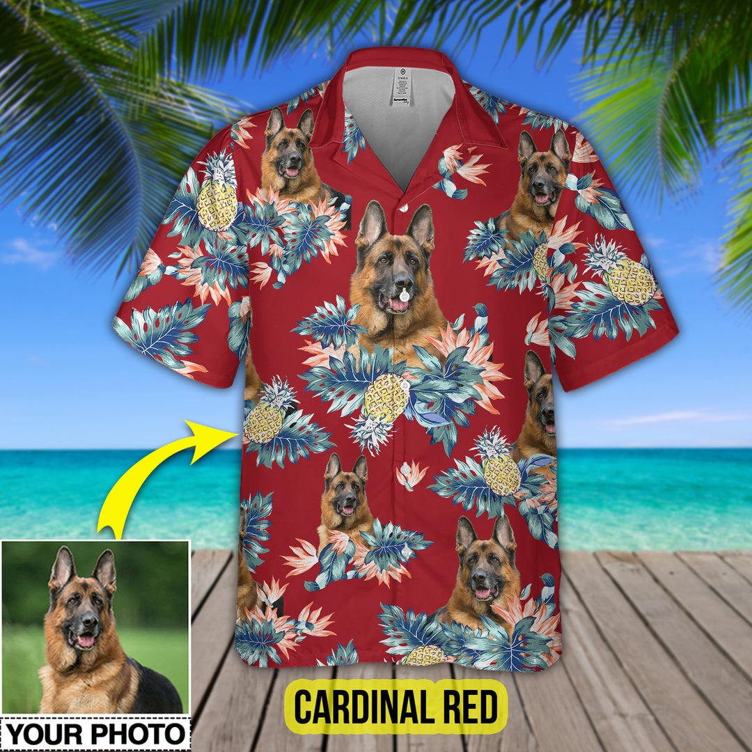Custom Your Photo Dog Pineapple Hawaiian Shirt/ Personalized Hawaiian Shirt for Men Women/ Dog Cat Lover Shirt
