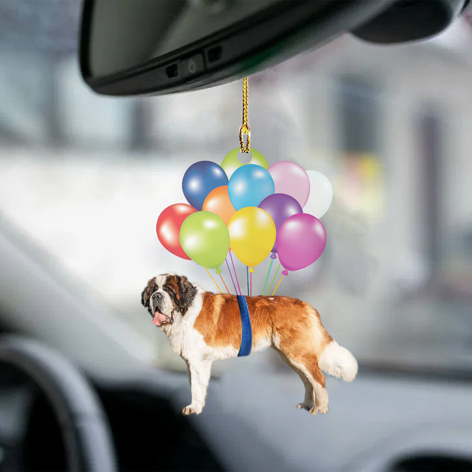 Saint Bernard Fly With Bubbles Dog Hanging Ornament Dog Ornament Coolspod