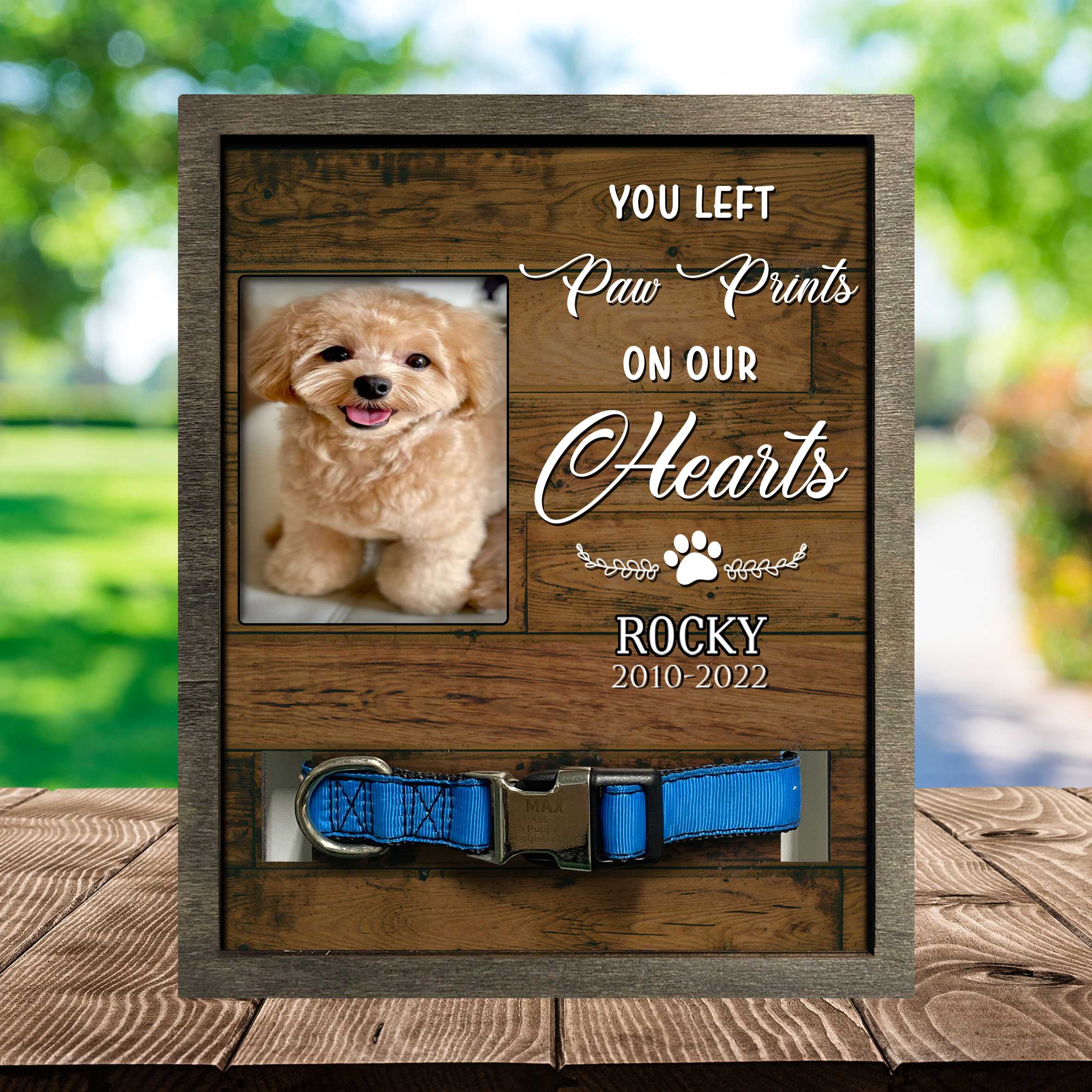 You Left Paw Prints On My Heart Printed Photo Loss Of Pet/ Gifts For Loss Of Dog