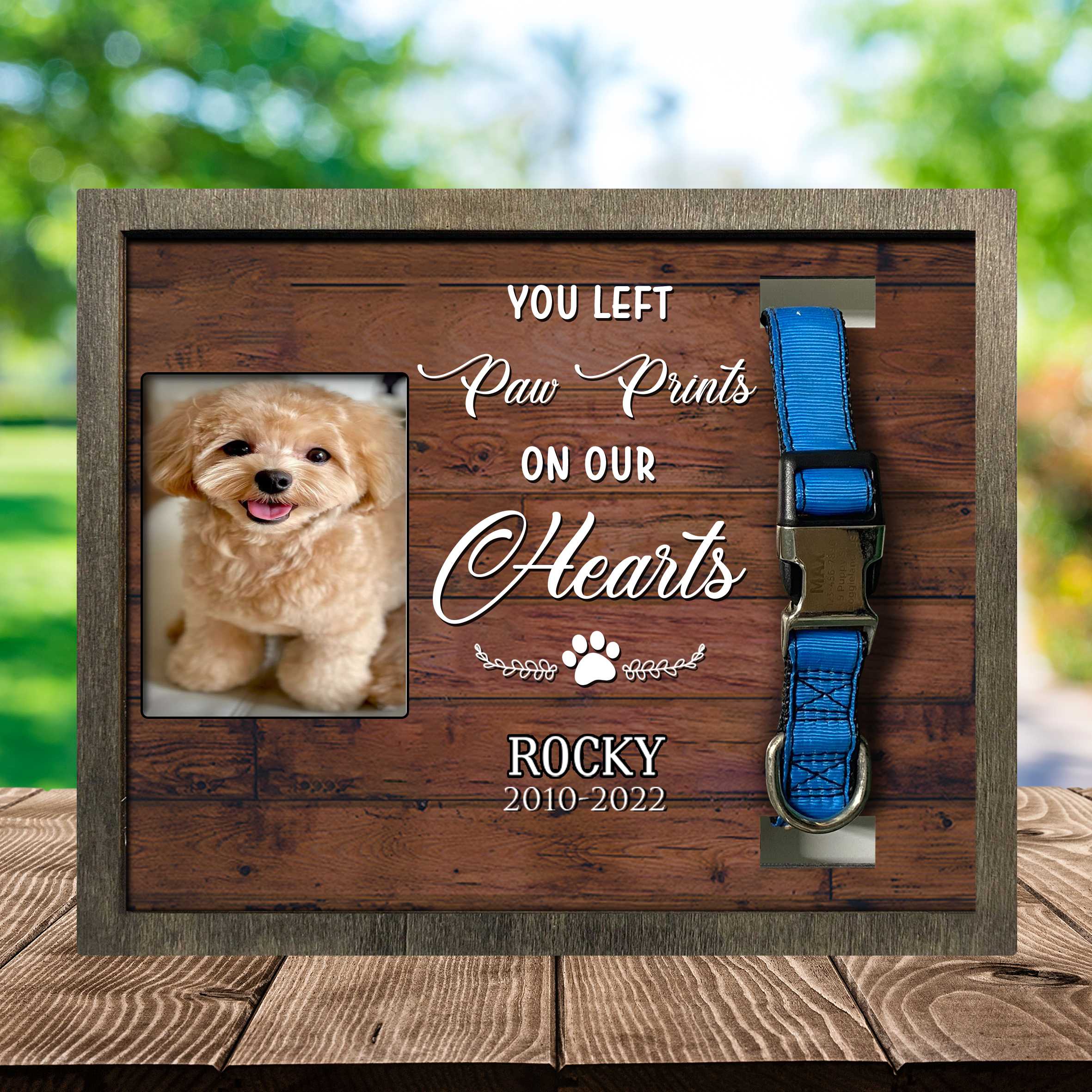 You Left Paw Prints On My Heart Printed Photo Loss Of Pet/ Gifts For Loss Of Dog