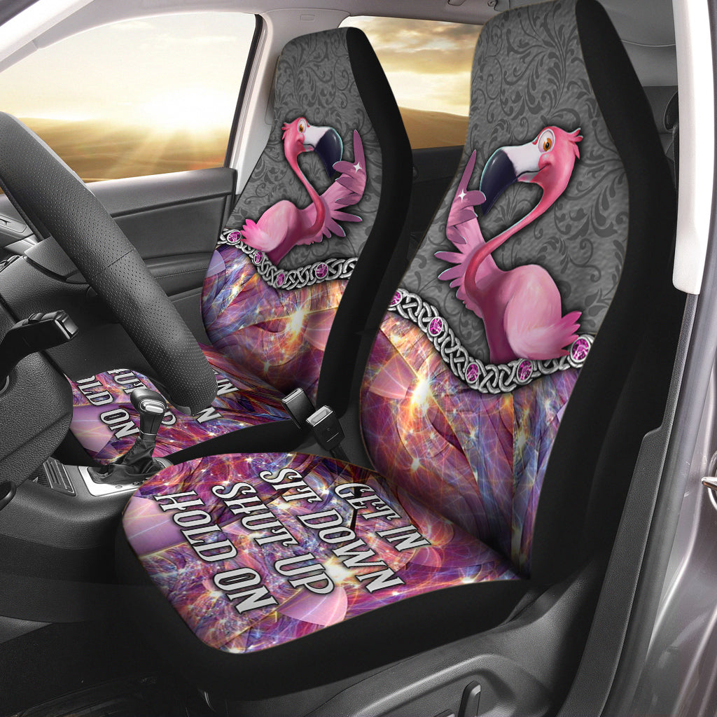 3D All Over Printed Front Carseat Protector/ Get In Sit Down Flamingo Seat Covers For Auto