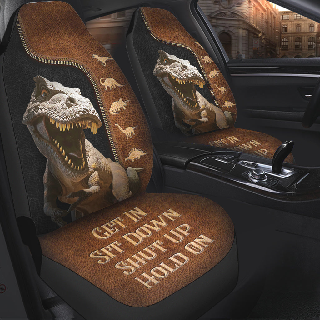 Get In Sit Down/ Dinosaur Car Seat Covers With Leather Pattern