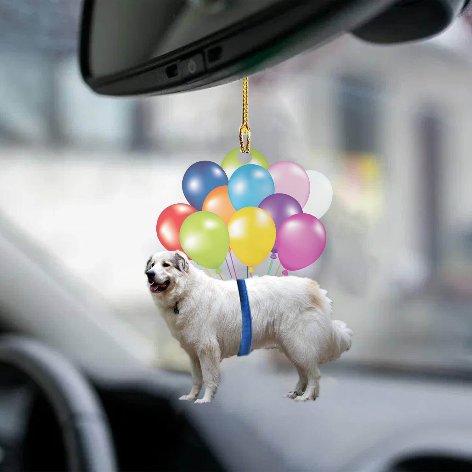 Balloon Dog Ornament Great Pyrenees Fly With Bubbles Car Hanging Ornament Coolspod