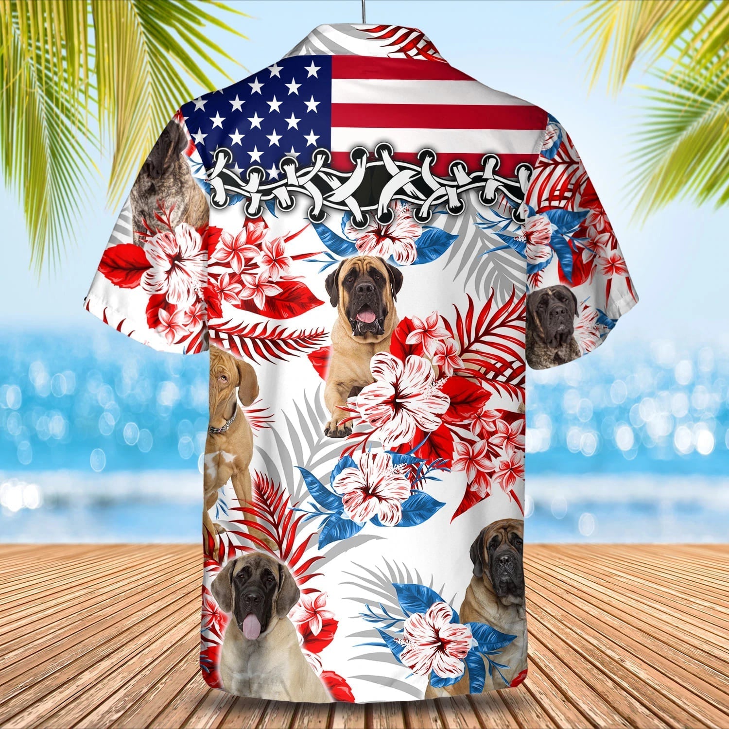 English Mastiff Hawaiian Shirt/ Summer aloha shirt/ Men Hawaiian shirt/ Gift for summer