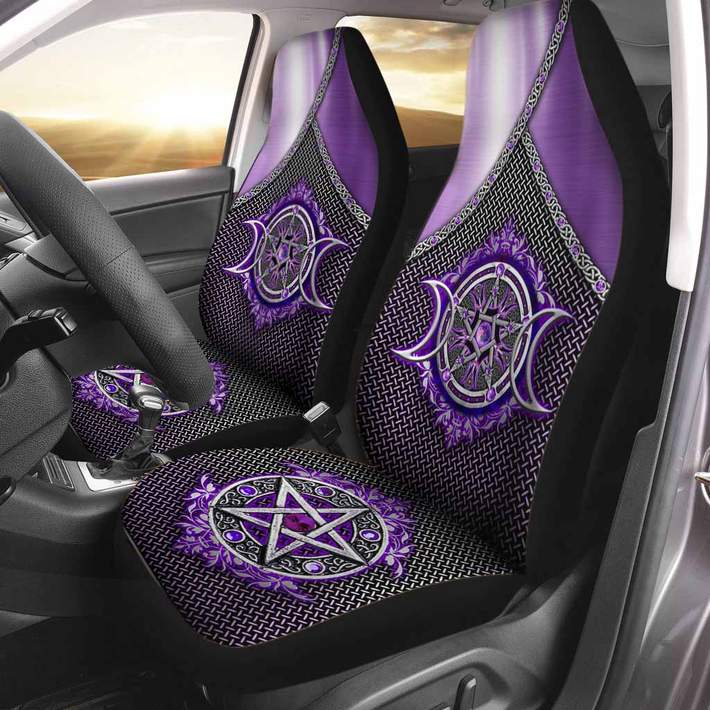 Purple Front Car Seat Covers For Her/ Witch Pentagram Seat Covers/ Gift For New Car