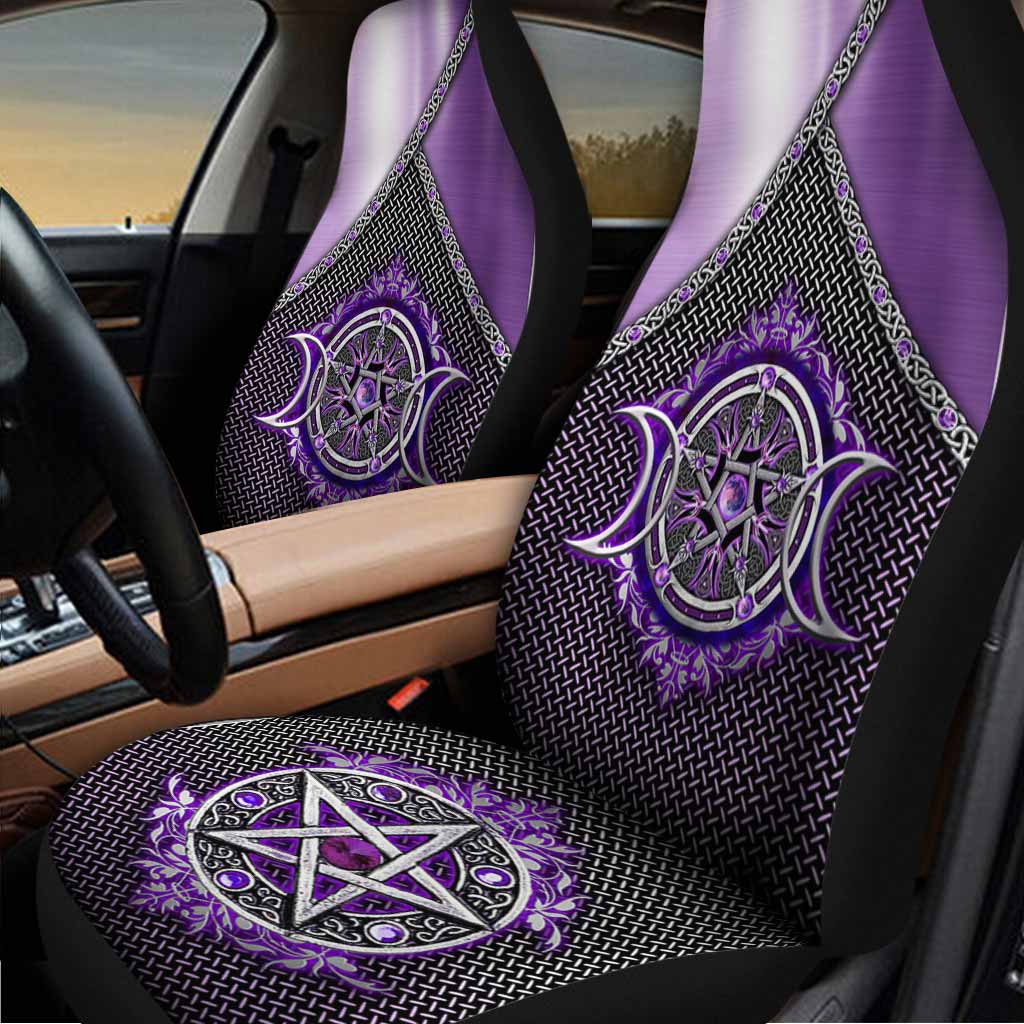 Purple Front Car Seat Covers For Her/ Witch Pentagram Seat Covers/ Gift For New Car