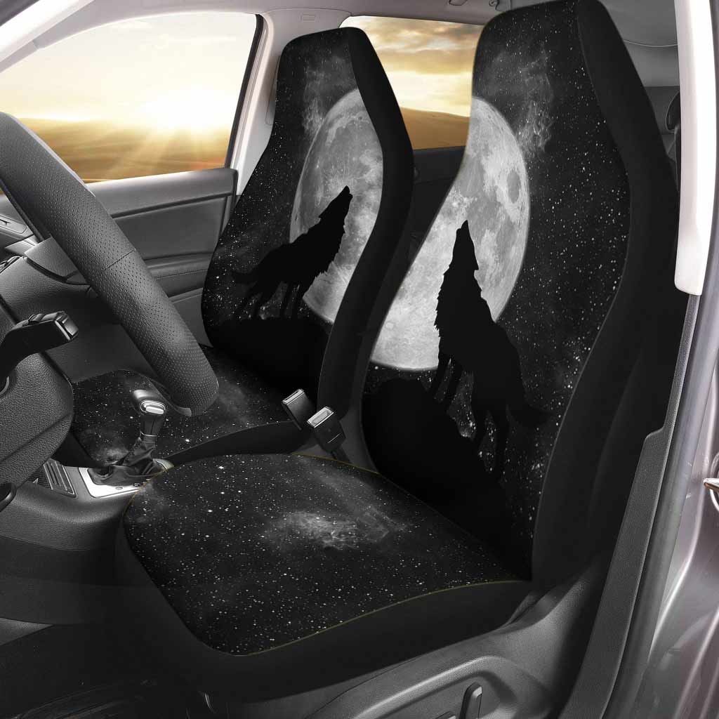 3D All Over Print Wolf Seat Covers Hello Darkness My Old Friend Wolf Car Seat Covers