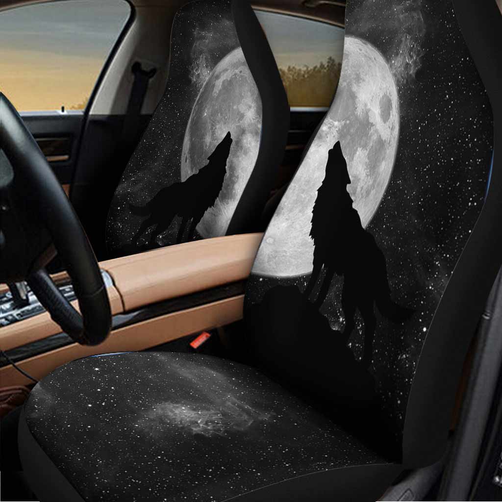 3D All Over Print Wolf Seat Covers Hello Darkness My Old Friend Wolf Car Seat Covers
