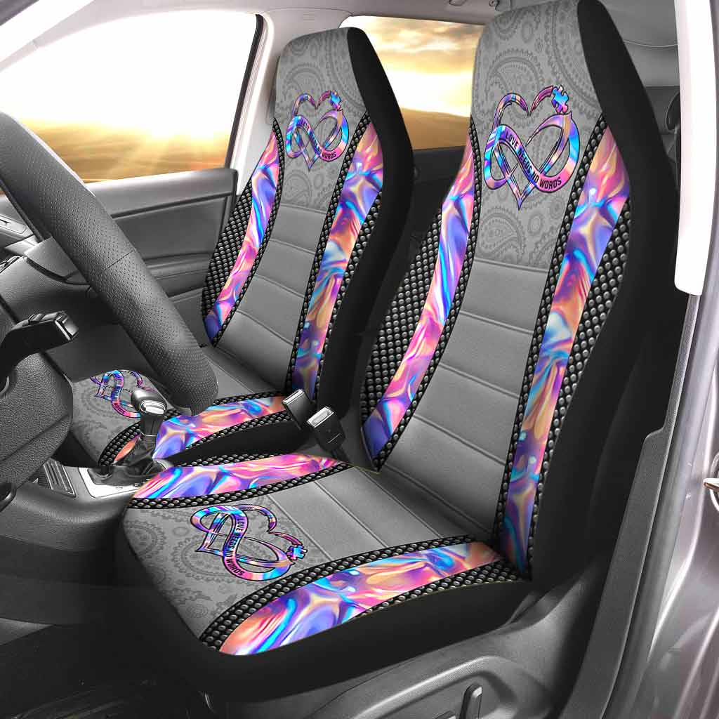 Car Seat Covers Autism Awareness Love Needs No Words Front Car Accessories