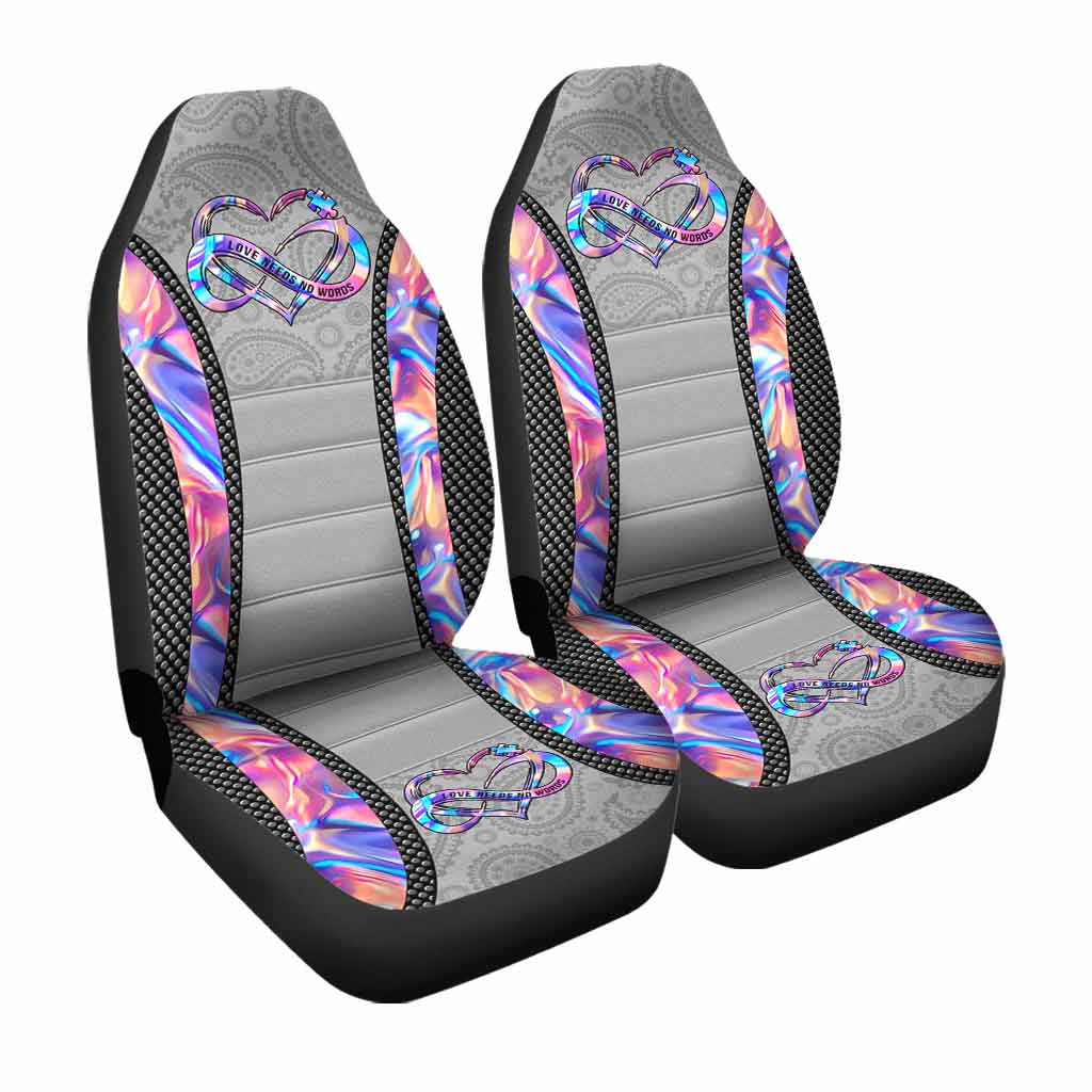 Car Seat Covers Autism Awareness Love Needs No Words Front Car Accessories