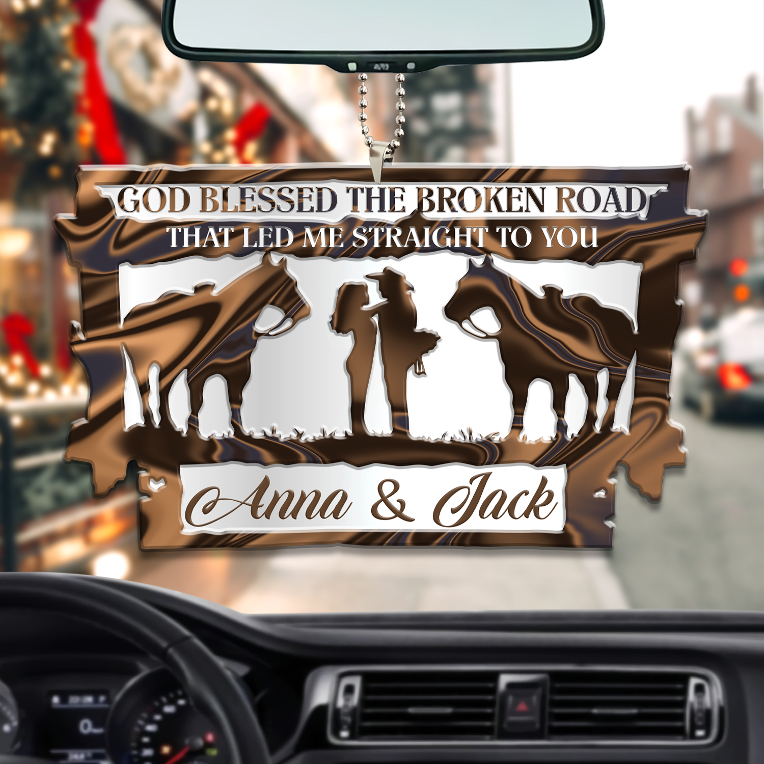 Horse Love God Blessed Personalized Ornament For Couple/ Valentine Car Hanging Ornament/ Ornament Gift For Wife Husband