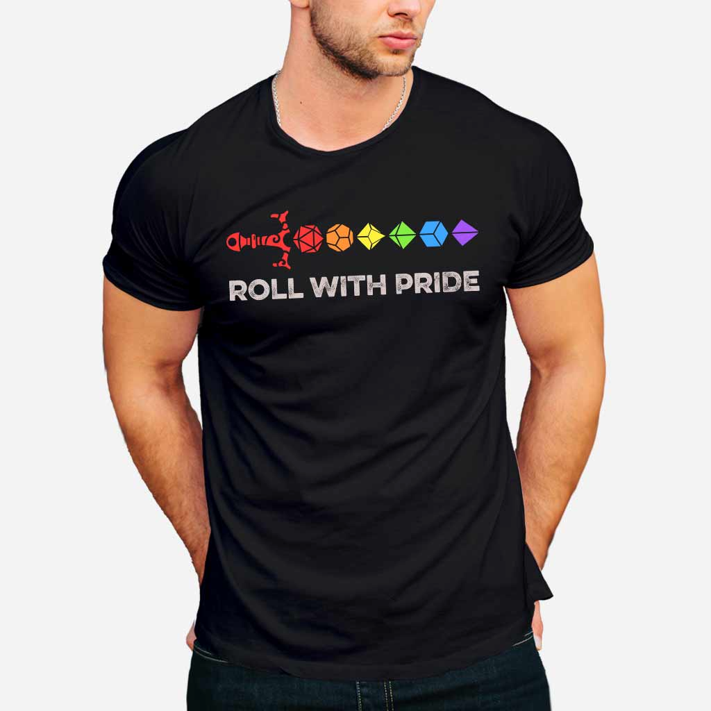 Roll With Pride Shirt/ Gay Pride Shirts/ Pride Clothing/ Lesbian Pride T Shirt/ Pride Ally Shirt