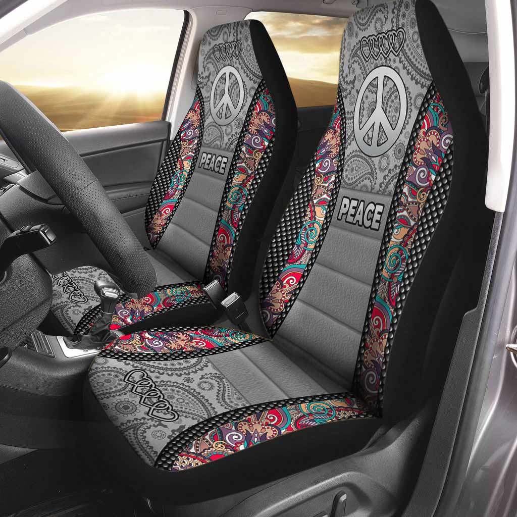 Peace Hippie All Over Print On Car Seat Covers/ Hippie Front Car Seat Cover