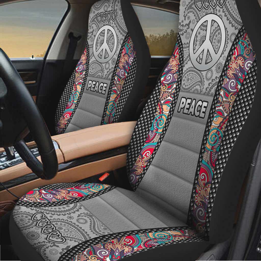 Peace Hippie All Over Print On Car Seat Covers/ Hippie Front Car Seat Cover