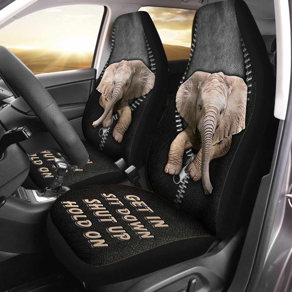 Cute Front Carseat Protector/ Get In Sit Down Shut Up Hold On/ Elephant Seat Covers For Car