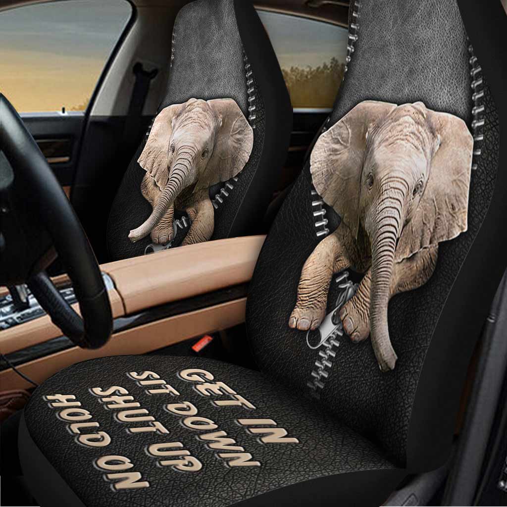 Cute Front Carseat Protector/ Get In Sit Down Shut Up Hold On/ Elephant Seat Covers For Car