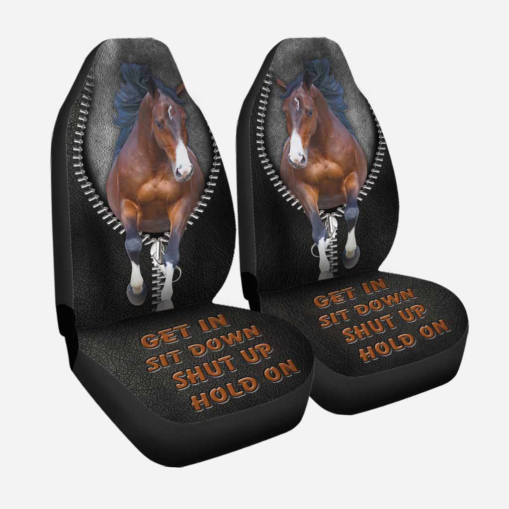 3D Horse Car Seat Cover/ Get In Sit Down Shut Up Hold On/ Horse Seat Covers With Leather Pattern