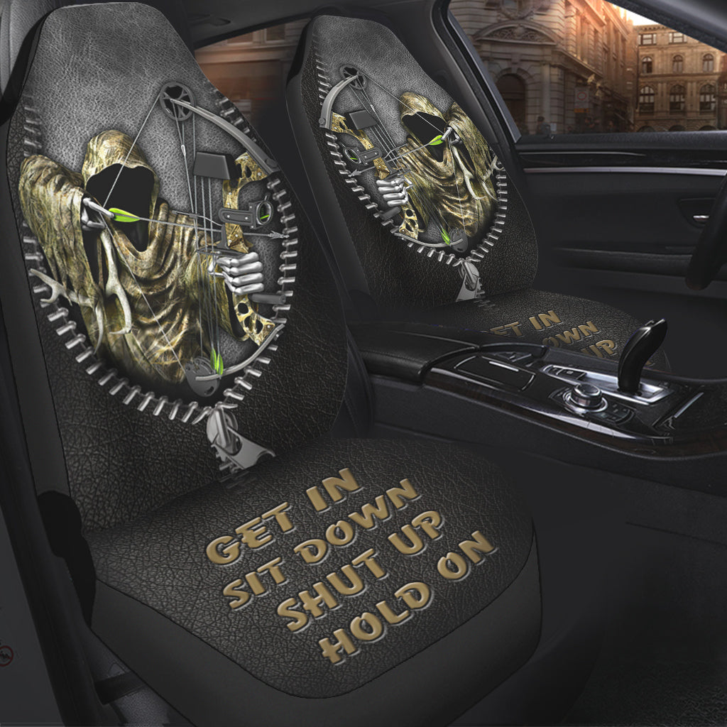 3D Front Car Seat Covers/ Get In Sit Down Shut Up Hold On/ Hunting Seat Covers For Auto