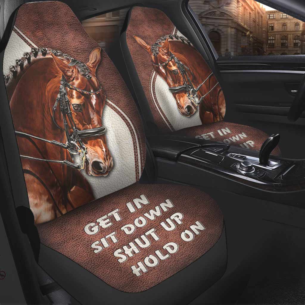 3D Full Printed Front Car Seat Cover For Horses Lover/ Seat Covers With Leather Pattern Print