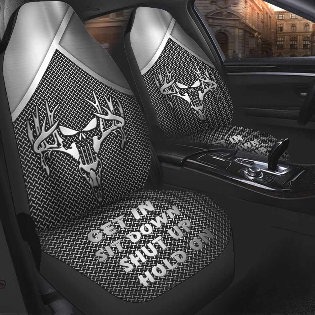 Love Hunting Front Car Seat Covers/ Seat Covers With Metal Pattern Print For Auto