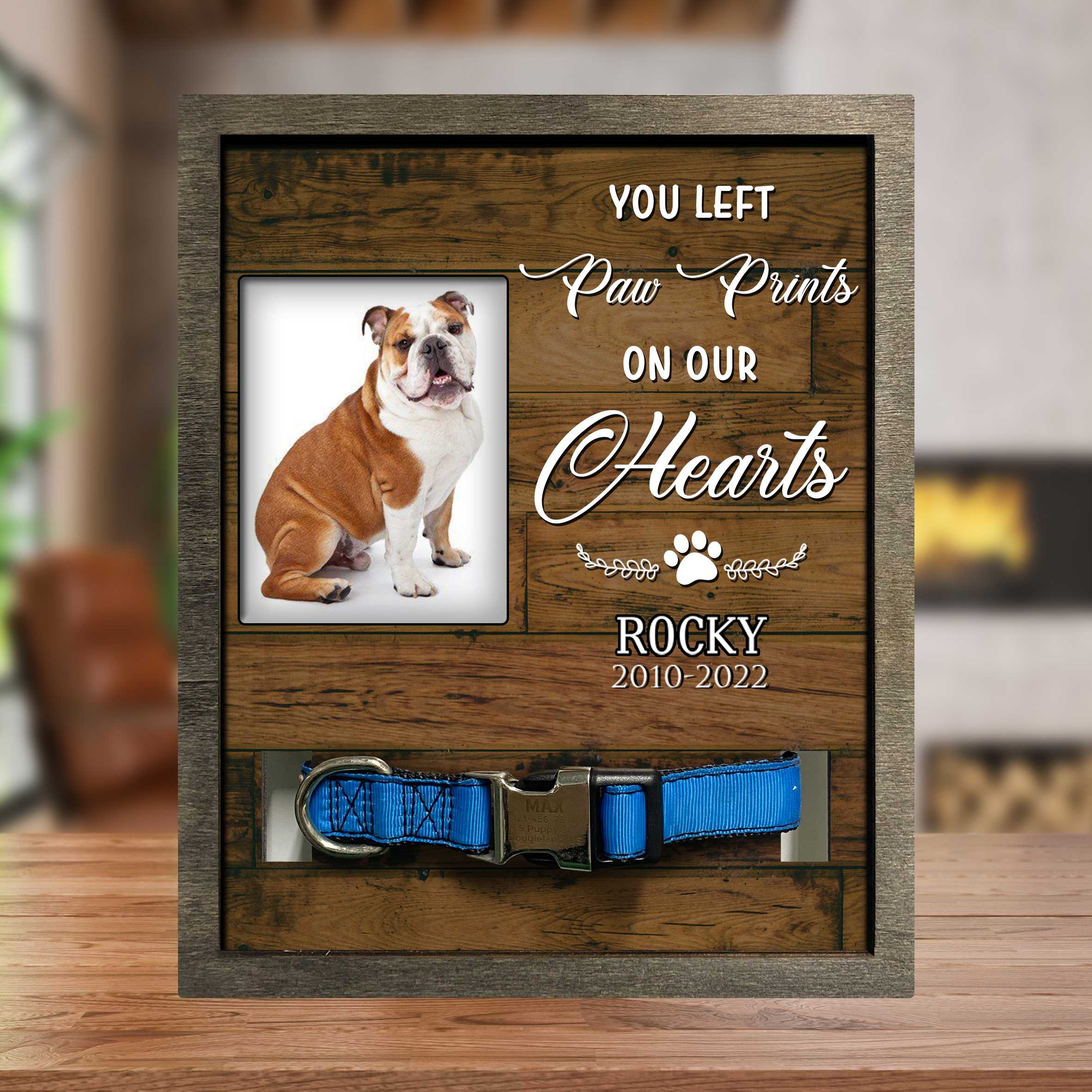 Pawprints In Heaven Frame/ Pawprints Memorial Pet Tag Frame/ Pawprints Left By You