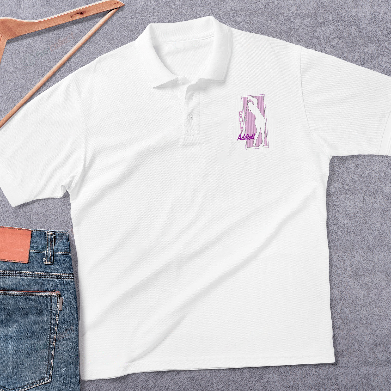 Womens Golf Addict Embroidery Polo Shirts For Women Or Men/ Uniform Golf Shirt