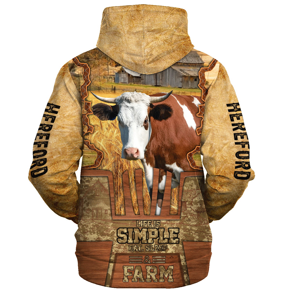 Hereford Life Is Simple A Farm Hoodie