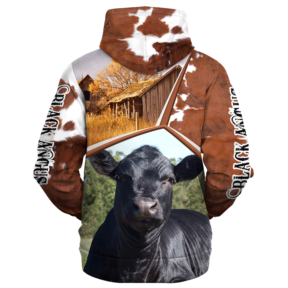 Funny Black Angus Farm In The Fall Hoodie