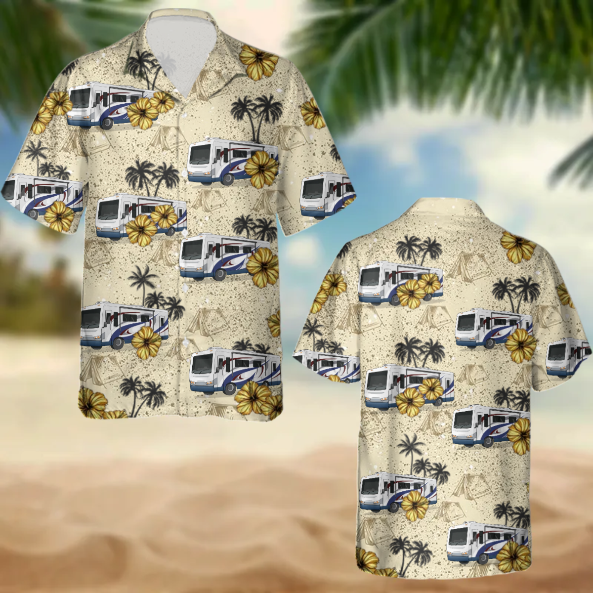 Upload Photo RV Camping Hawaiian Shirt/ Idea Shirt for Summer/ Camping Hawaiian Shirt for Men/ Women
